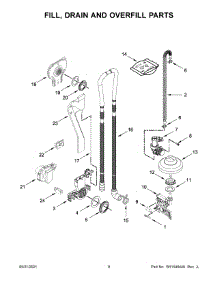 Fill, Drain And Overfill Parts parts for Kenmore Dishwasher 665.14799N513 (66514799N513, 665 14799N513) from AppliancePartsPros.com