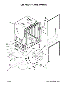Tub And Frame Parts parts for Kenmore Dishwasher 665.14812N611 (66514812N611, 665 14812N611) from AppliancePartsPros.com