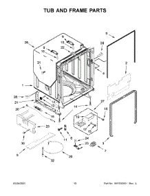 Tub And Frame Parts parts for Kenmore Elite Dishwasher 66514815N613 from AppliancePartsPros.com