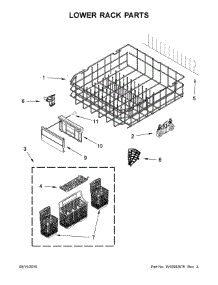 Lower Rack Parts parts for Kenmore Dishwasher 665.14823N511 (66514823N511, 665 14823N511) from AppliancePartsPros.com