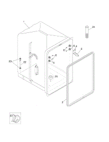 Tub parts for Kenmore Dishwasher 587.14432201 (58714432201, 587 14432201) from AppliancePartsPros.com