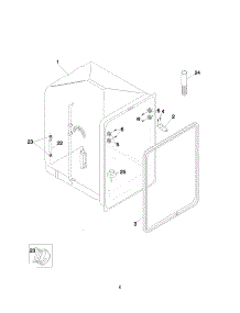 Tub parts for Kenmore Dishwasher 587.14439200 (58714439200, 587 14439200) from AppliancePartsPros.com