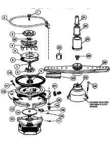 Motor, Heater, And Spray Arm Parts parts for Kenmore Dishwasher 587.1444990 (5871444990, 587 1444990) from AppliancePartsPros.com