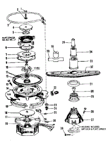 Motor, Heater, And Spray Arm Details parts for Kenmore Dishwasher 587.1446081 (5871446081, 587 1446081) from AppliancePartsPros.com