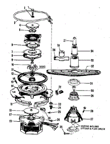Motor, Heater, And Spray Arm Details parts for Kenmore Dishwasher 587.1446083 (5871446083, 587 1446083) from AppliancePartsPros.com