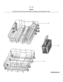 Racks parts for Kenmore Dishwasher 587.14632J01B (58714632J01B, 587 14632J01B) from AppliancePartsPros.com
