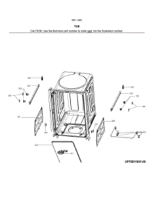 Tub parts for Kenmore Dishwasher 587.14633J01B (58714633J01B, 587 14633J01B) from AppliancePartsPros.com