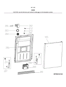 Door parts for Kenmore Dishwasher 587.14639J01B (58714639J01B, 587 14639J01B) from AppliancePartsPros.com