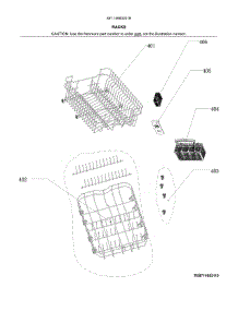 Racks parts for Kenmore Dishwasher 587.14683201B (58714683201B, 587 14683201B) from AppliancePartsPros.com