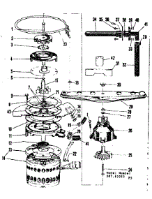 Motor, Heater And Spray Arm Details parts for Kenmore Dishwasher 587.65020 (58765020, 587 65020) from AppliancePartsPros.com