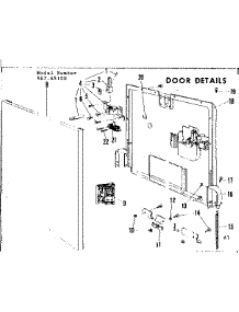 Door Details parts for Kenmore Dishwasher 587.65100 (58765100, 587 65100) from AppliancePartsPros.com