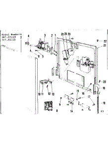 Door Details parts for Kenmore Dishwasher 587.65110 (58765110, 587 65110) from AppliancePartsPros.com