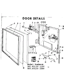 Door Details parts for Kenmore Dishwasher 587.65120 (58765120, 587 65120) from AppliancePartsPros.com
