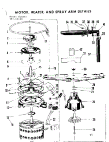 Motor-Heater & Spray Arm Details parts for Kenmore Dishwasher 587.65180 (58765180, 587 65180) from AppliancePartsPros.com