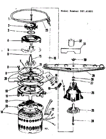 Motor, Heater And Impeller Details parts for Kenmore Dishwasher 587.65821 (58765821, 587 65821) from AppliancePartsPros.com