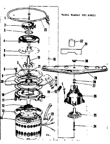 Motor, Heater And Spray Arm Details parts for Kenmore Dishwasher 587.65831 (58765831, 587 65831) from AppliancePartsPros.com