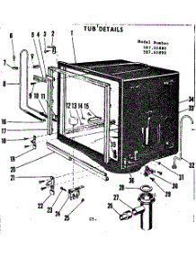 Tub Details parts for Kenmore Dishwasher 587.65880 (58765880, 587 65880) from AppliancePartsPros.com