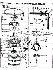 Motor, Heater And Impeller Details parts for Kenmore Dishwasher 587.65920 (58765920, 587 65920) from AppliancePartsPros.com