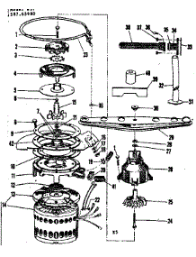 Motor, Heater, And Spray Arm Details parts for Kenmore Dishwasher 587.65980 (58765980, 587 65980) from AppliancePartsPros.com