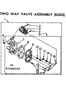 Two Way Valve Assembly Suds parts for Kenmore Washer 110.72960200 (11072960200, 110 72960200) from AppliancePartsPros.com