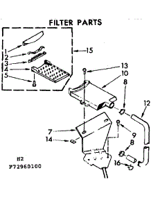 Filter Parts parts for Kenmore Washer 110.72960200 (11072960200, 110 72960200) from AppliancePartsPros.com