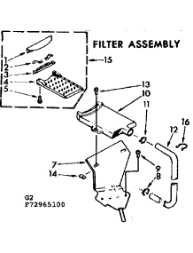 Filter Assembly parts for Kenmore Washer 110.72965100 (11072965100, 110 72965100) from AppliancePartsPros.com