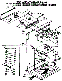 Top And Console Parts parts for Kenmore Washer 110.72965140 (11072965140, 110 72965140) from AppliancePartsPros.com