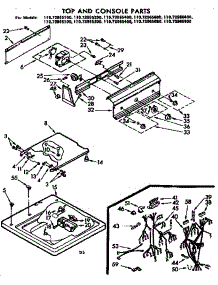 Top And Console Parts parts for Kenmore Washer 110.72965200 (11072965200, 110 72965200) from AppliancePartsPros.com