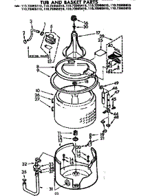 Tub And Basket Parts parts for Kenmore Washer 110.72965210 (11072965210, 110 72965210) from AppliancePartsPros.com