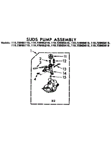 Suds Pump Assembly parts for Kenmore Washer 110.72965210 (11072965210, 110 72965210) from AppliancePartsPros.com