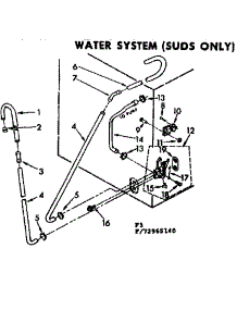 Water System Suds Only parts for Kenmore Washer 110.72965640 (11072965640, 110 72965640) from AppliancePartsPros.com