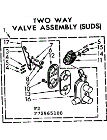 Two Way Valve Assembly Suds parts for Kenmore Washer 110.72965800 (11072965800, 110 72965800) from AppliancePartsPros.com