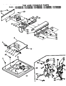 Top And Console Parts parts for Kenmore Washer 110.72966100 (11072966100, 110 72966100) from AppliancePartsPros.com