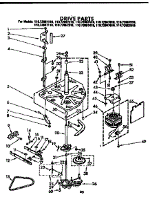 Drive Parts parts for Kenmore Washer 110.72967110 (11072967110, 110 72967110) from AppliancePartsPros.com