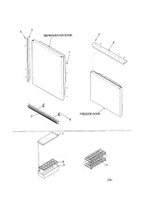 Door Handles / Accessories parts for Kenmore Refrigerator 596.61104101 (59661104101, 596 61104101) from AppliancePartsPros.com