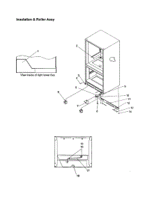 Insulation And Roller Assembly parts for Kenmore Refrigerator 596.61279100 (59661279100, 596 61279100) from AppliancePartsPros.com