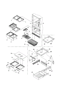 Shelving Assembly parts for Kenmore Refrigerator 596.61292101 (59661292101, 596 61292101) from AppliancePartsPros.com