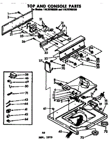 Top And Console Parts parts for Kenmore Washer 110.72785320 (11072785320, 110 72785320) from AppliancePartsPros.com