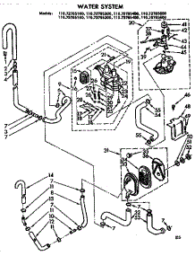Water System parts for Kenmore Washer 110.72785600 (11072785600, 110 72785600) from AppliancePartsPros.com