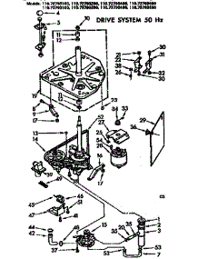 Drive System 50 Hz parts for Kenmore Washer 110.72793200 (11072793200, 110 72793200) from AppliancePartsPros.com