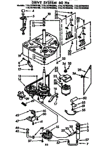 Drive System 60 Hz parts for Kenmore Washer 110.72793600 (11072793600, 110 72793600) from AppliancePartsPros.com