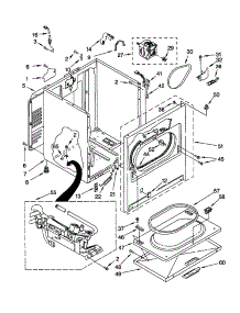 Cabinet parts for Kenmore Dryer 110.72802100 (11072802100, 110 72802100) from AppliancePartsPros.com