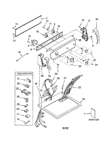 Top And Console parts for Kenmore Dryer 110.72802101 (11072802101, 110 72802101) from AppliancePartsPros.com