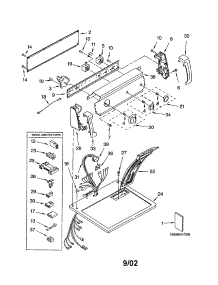 Top And Console parts for Kenmore Dryer 110.72812101 (11072812101, 110 72812101) from AppliancePartsPros.com