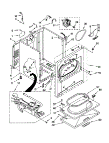 Cabinet parts for Kenmore Dryer 110.72822100 (11072822100, 110 72822100) from AppliancePartsPros.com