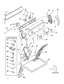 Top And Console Parts parts for Kenmore Dryer 110.72822102 (11072822102, 110 72822102) from AppliancePartsPros.com