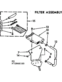 Filter Assembly parts for Kenmore Washer 110.72860600 (11072860600, 110 72860600) from AppliancePartsPros.com