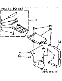 Filter Parts parts for Kenmore Washer 110.72860610 (11072860610, 110 72860610) from AppliancePartsPros.com
