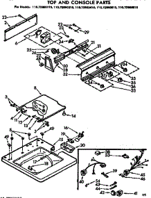 Top And Console Parts parts for Kenmore Washer 110.72860610 (11072860610, 110 72860610) from AppliancePartsPros.com