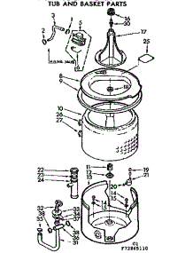 Tub And Basket Parts parts for Kenmore Washer 110.72865410 (11072865410, 110 72865410) from AppliancePartsPros.com